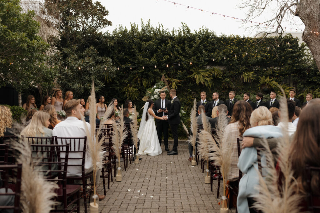 courtyard ceremony at 5eleven Palafox